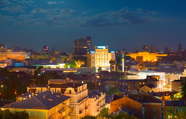 Kiev at night. Ukraine