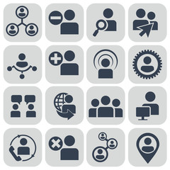 Fototapeta premium Human resources and management icons set.