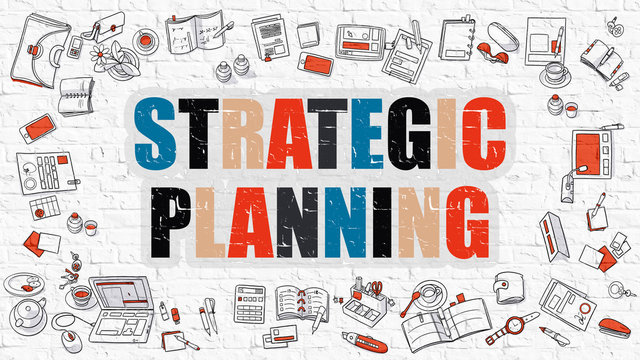 Strategic Planning in Multicolor. Doodle Design.