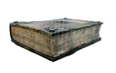 Vintage book cover with beautiful decoration. The old history book in a leather cover.