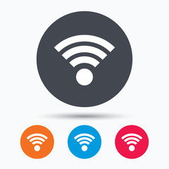 Wifi icon. Wireless internet sign.