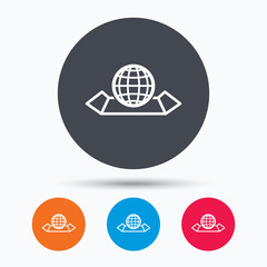 World map icon. Globe sign.
