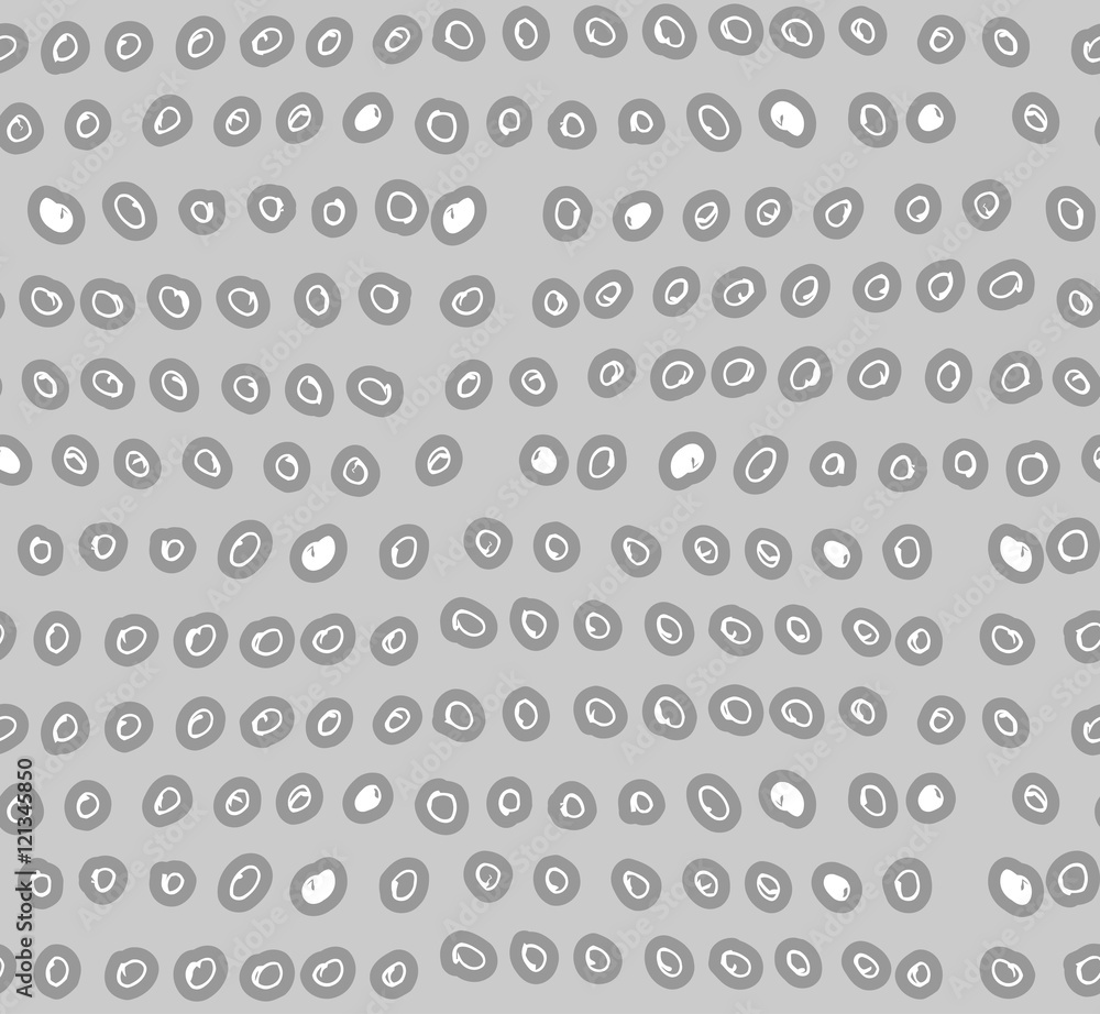 Poster draw circles seamless pattern. abstract gray background. retro o