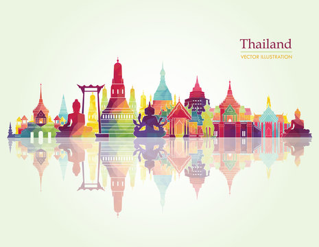 Thailand detailed skyline. Vector illustration