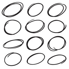 hand drawn vector marker circles