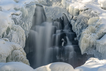 waterfall winter icicle snow water