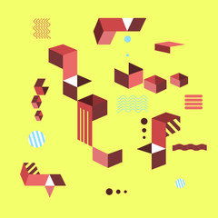 Fototapeta premium Abstract modern geometric background. Design banner shapes . vector