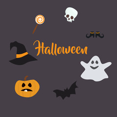 scary background in cartoon style , on the theme of Halloween . Vector .