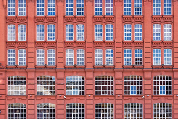 Fototapeta premium Red brick facade, Moscow, Russia