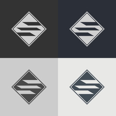 Set of abstract signs. Abstract element for design. Template emblem badges.