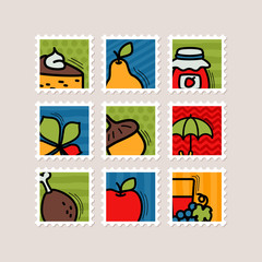 Thanksgiving Day stamp set. Harvest