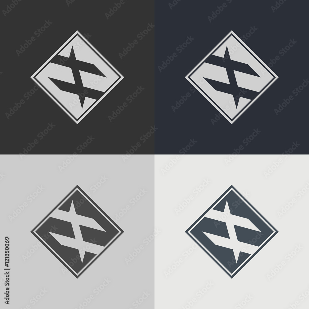 Poster set of abstract signs. abstract element for design. template emblem badges.