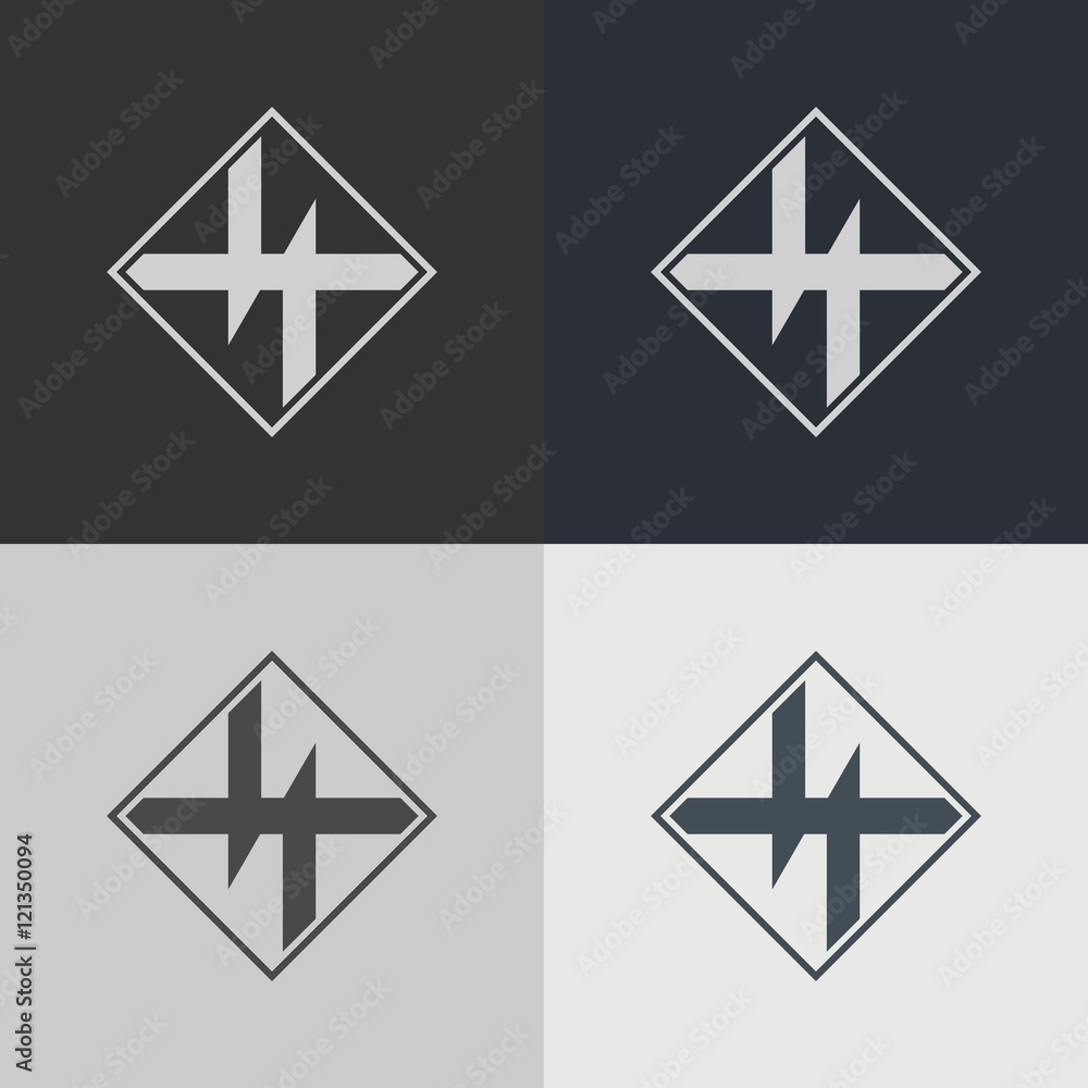 Poster set of abstract signs. abstract element for design. template emblem badges.