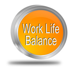 Work Life Balance button - 3D illustration