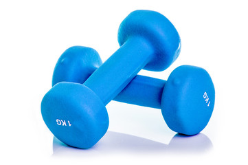 Two of dumbbells Isolated on white background