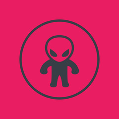 extraterrestrial icon in circle
