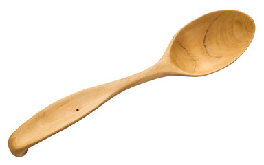 top view of wooden spoon carved from maple