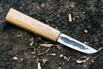 Yakut knife Batu lying on ground © vvoe