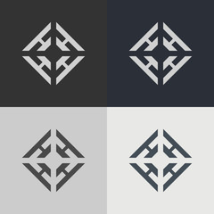 Set of abstract signs. Abstract element for design. Template emblem badges.