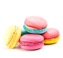 basket macaroon cake isolated on white background