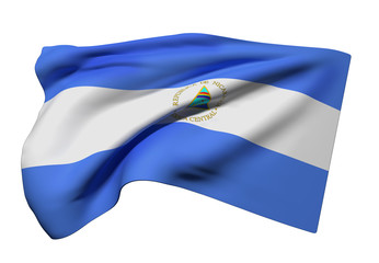 Nicaragua Republic flag waving