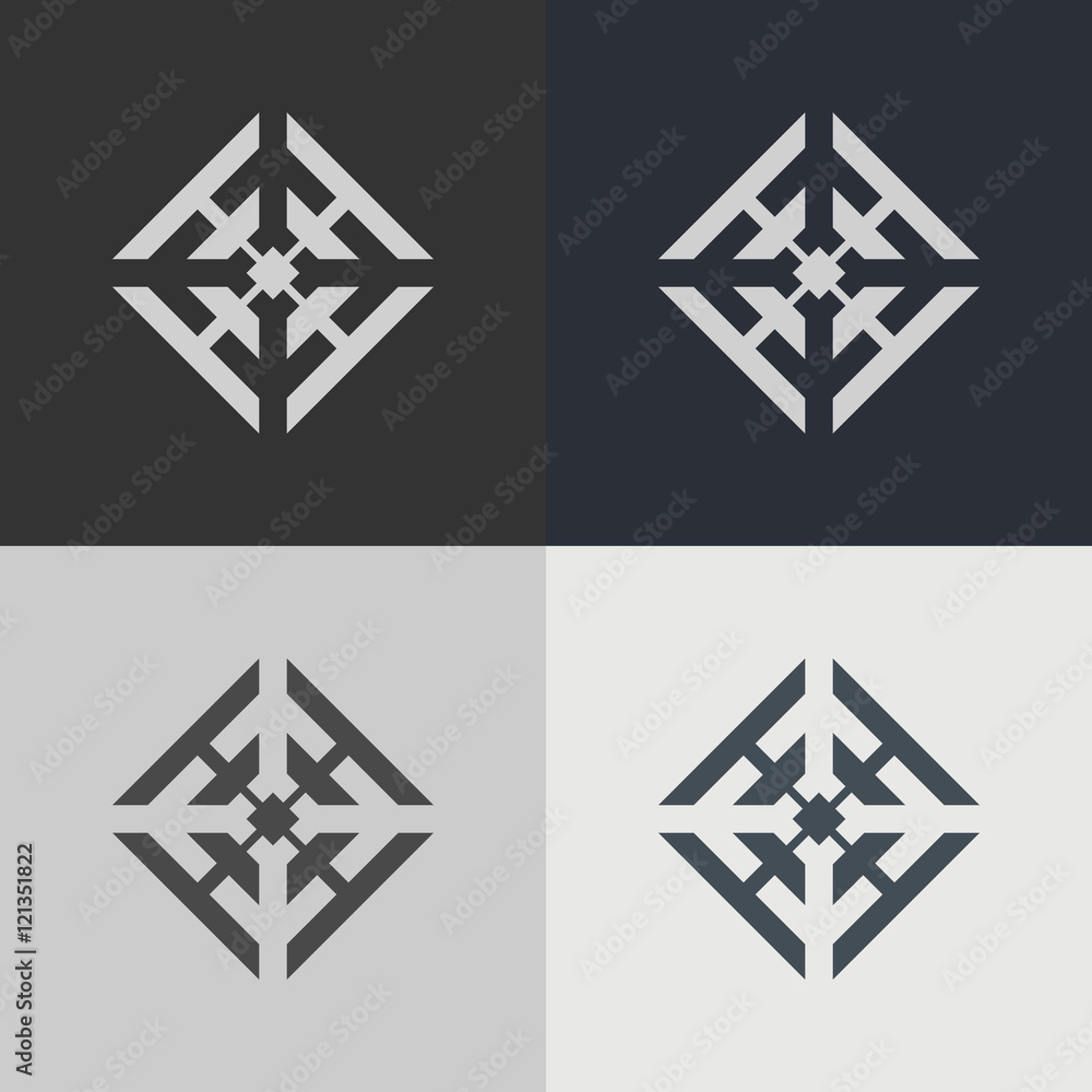 Poster set of abstract signs. abstract element for design. template emblem badges.
