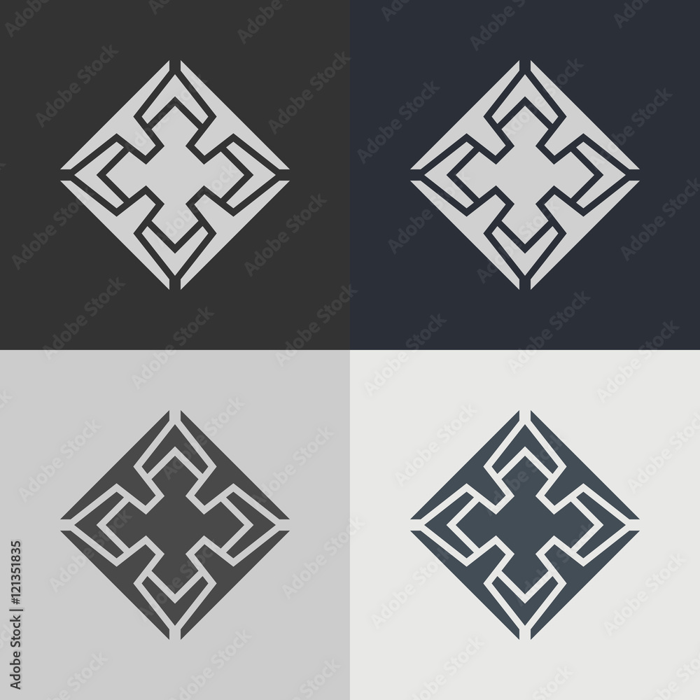 Poster set of abstract signs. abstract element for design. template emblem badges.