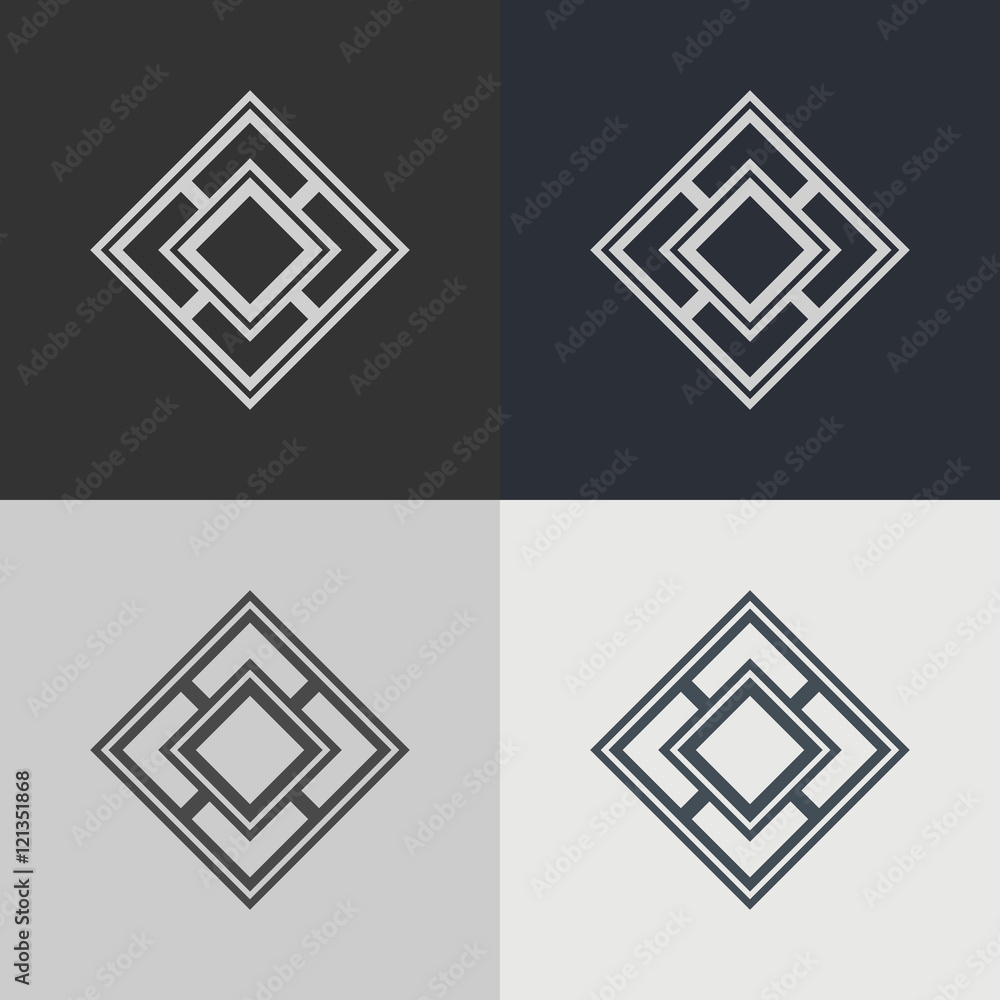Poster set of abstract signs. abstract element for design. template emblem badges.