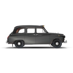 London cab isolated on white 3D illustration