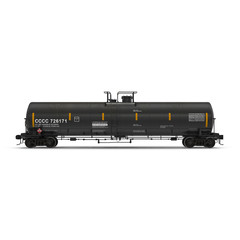 Railroad tank car isolated on white 3D illustration