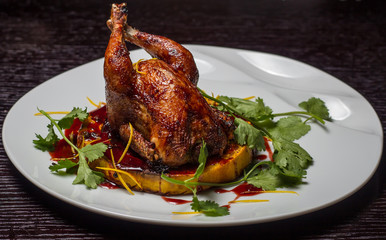 Baked chicken with pumpkin