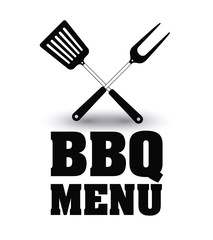 turner fork bbq and grill menu icon. Steak house food and restaurant theme. Isolated design. Vector illustration - obrazy, fototapety, plakaty