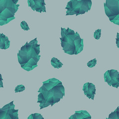 Fototapeta na wymiar Seamless Ornamental Crystal Pattern With Leaves