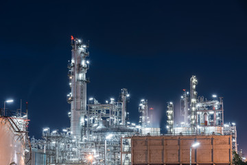 Obraz na płótnie Canvas Oil Refinery factory, petrochemical plant