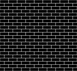 Black brick wall seamless vector texture
