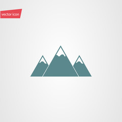 Vector illustration of mountain icon in flat style