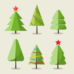 Set of Christmas trees