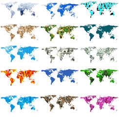 various world map manipulations