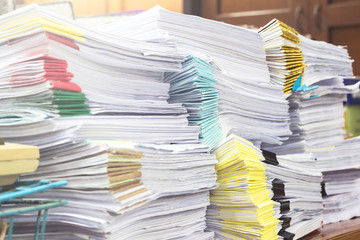 pile of document on desk