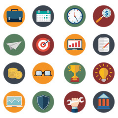Web design objects, delivery, business, office and marketing items icons.