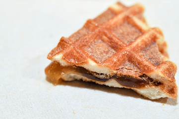 Yummy Piece Of Crispy Caramel Waffle