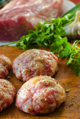 raw patties from ground beef