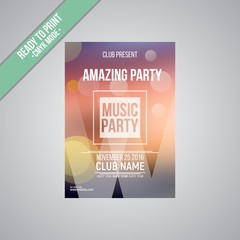 Brochure Poster Music Party template