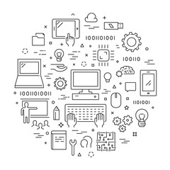 Line web concept for computer science