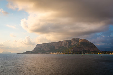 Coast of Sicily. View on Monte Pellegrino