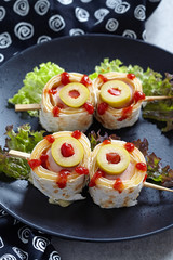 Eye balls on sticks for Halloween