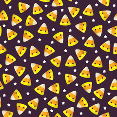 Candy corn bright seamless pattern