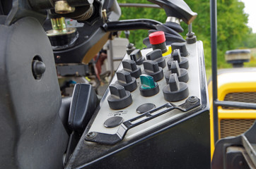 Asphalt street paving machine mechanical view of components