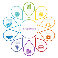 Arrows arranged in circle ten positions