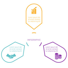 Arrows arranged in circle three positions